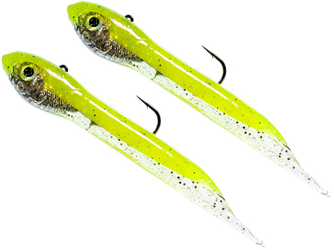 Hook Up Baits Handcrafted Soft Fishing Jigs (Color: Glow Green Silver / 4 / 1 oz)