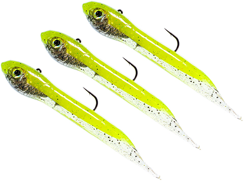 Hook Up Baits Handcrafted Soft Fishing Jigs (Color: Glow Green Silver / 2 / 1/32 oz)