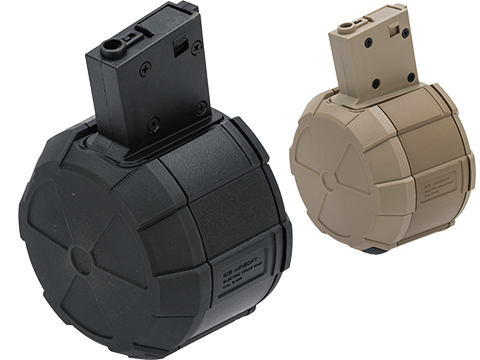 ICS 1800rd Adaptive Drum Magazine for Airsoft AEG Rifles w/ M4 Mag Adapter (Color: Black)