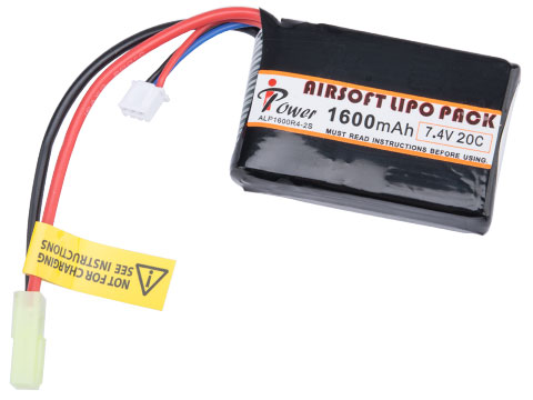 iPower 7.4V Airsoft LiPo Battery (Model: 1600mAh 30C Custom Brick)