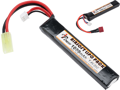 Intellect iPower 7.4v 1100mah 20c Airsoft Buffer Tube LiPo Battery Pack 