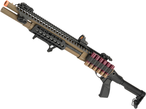 Matrix 3/6 Burst Firing Multi-Shot Gas Powered Airsoft Shotgun (Model: Special Purpose w/ Keymod Handguard / Tan)