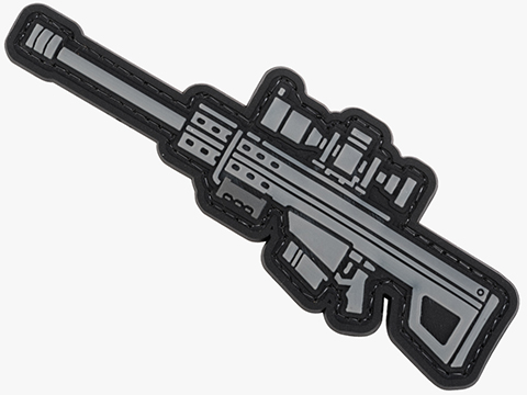 Evike.com PVC Morale Patch Mini Gun Series (Model: .50cal Anti-Material Rifle / Black)