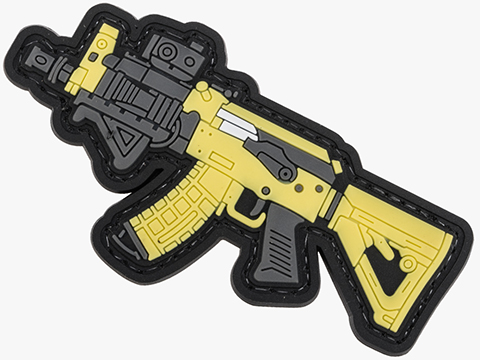 Evike.com PVC Morale Patch Mini Gun Series (Model: Contractor AK / Tan)