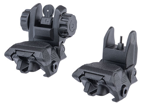 JE Machine .223/5.56 Tactical Polymer Front And Rear Flip Up Sight Set