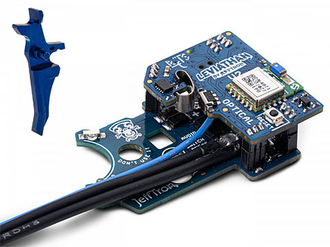 JeffTron Leviathan Airsoft Drop-In Programmable MOSFET Module (Type: V2 Optical - Blue Speed Trigger / Wired to Stock)