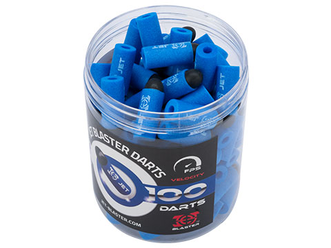 Jet Blaster Short High Performance Soft Foam Darts (Type: Soft Rubber Tip / Blue / 100pcs)