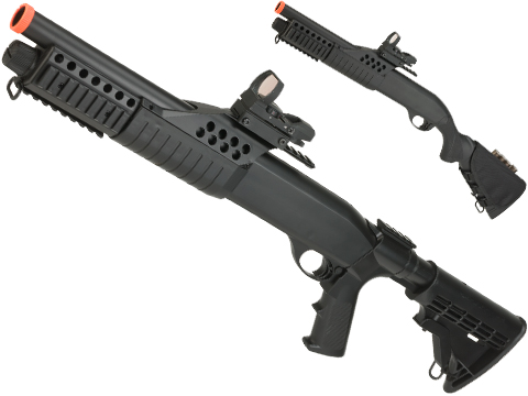 JG / AGM Full Size SPAS Realistic Shell Loading Airsoft Shotgun (Version: Full Stock)