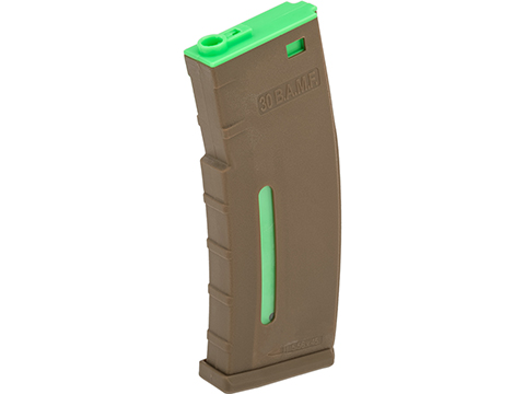 Evike.com BAMF 190rd Polymer Mid-Cap Magazine for M4 / M16 Series Airsoft AEG Rifles (Color: Tan w/ Green / Single Magazine)