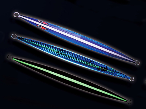 Jigging Master Gangster Jig Tri-Facet Laser / Anodized Luminous Iron Jig (Model: 300g / Luminous Blue Green)