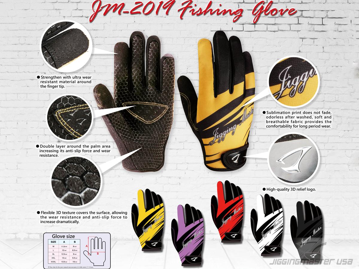 Jigging Master New 2019 3D Palm Fishing Gloves (Color: Black