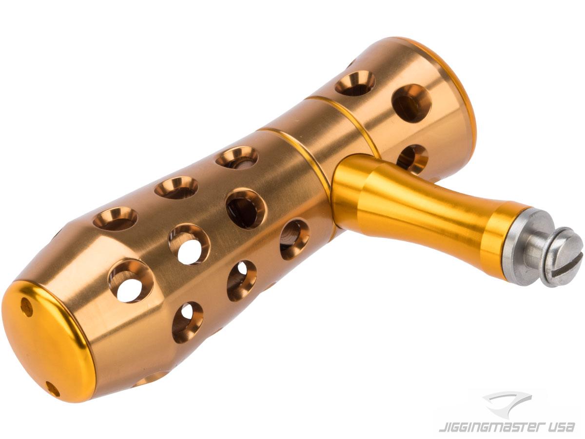 Jigging Master CNC Aluminum JM Ergonomic Two Bearing T-Bar Handle (Model:  Small / Brown & Gold)