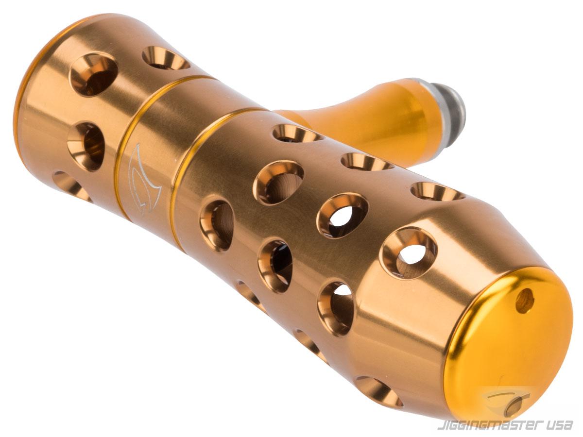 Jigging Master CNC Aluminum JM Ergonomic Two Bearing T-Bar Handle (Model:  Small / Brown & Gold)