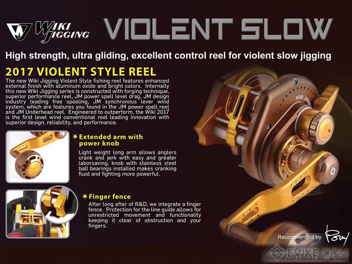 Jigging Master Wiki Violent Slow Lever Wind Fishing Reel w/ Automatic Line  Guide (Model: 5000H / Left Hand / Red-Gold)