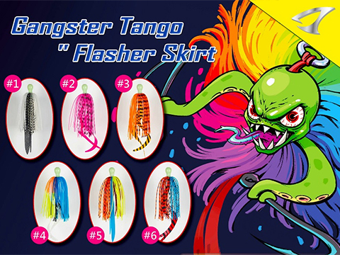 Jigging Master JM Gangster Tango​ Flasher Skirt (Color: Black - White / Small)