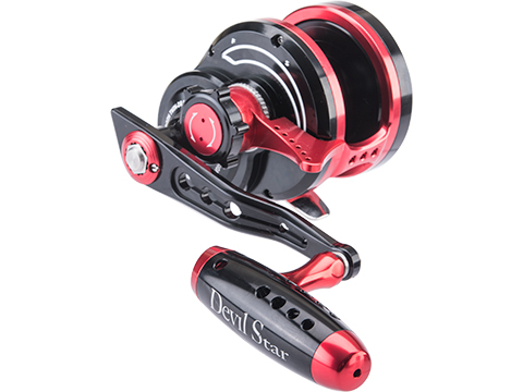 Jigging Master Wiki Devil Star Twin-Drag Fishing Reel (Model: 3000H / Black-Red / Left Hand)