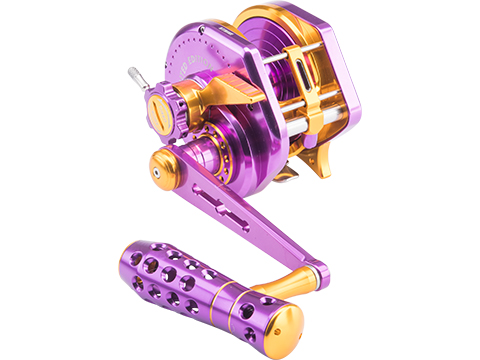 Jigging Master Wiki Jigging VIP Fishing Reel w/ Turbo Knob (Color: Purple-Gold / VS-5000H / Right Hand)