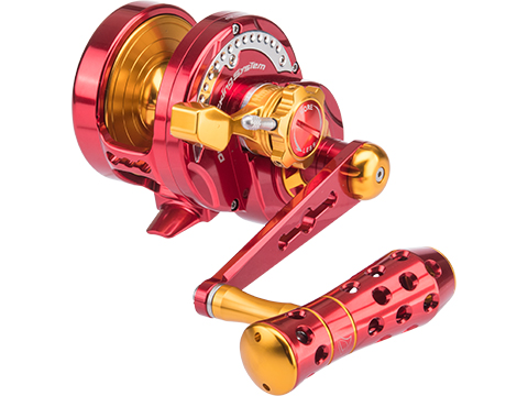 Jigging Master Monster Game High Speed Fishing Reel w/ Turbo Knob (Color: Red-Gold / PE5 Narrow / Right Hand)