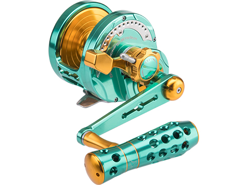 Jigging Master Monster Game High Speed Fishing Reel w/ Turbo Knob (Color: Green-Gold / PE7 / Right Hand)