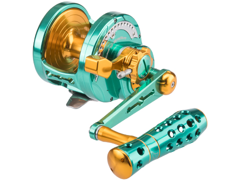 Jigging Master Monster Game High Speed Fishing Reel w/ Turbo Knob (Color: Green-Gold / PE8 / Right Hand)