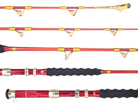 Jigging Master Bottom Sniper 168 Boat Fishing Rod (Color: Red-Gold / #30-80lb)