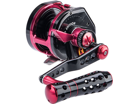 Jigging Master VIP Limited Edition Wiki Violent Slow Lever Wind Fishing Reel w/ Automatic Line Guide (Model: 3000 / Left Hand / Black / Red)