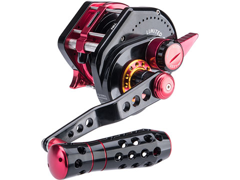 Jigging Master VIP Limited Edition Wiki Violent Slow Lever Wind Fishing Reel w/ Automatic Line Guide (Model: 3000XH / Left Hand / Black / Red)