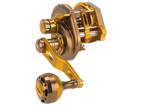 Jigging Master Wiki Violent Slow Lever Wind Fishing Reel w/ Automatic Line Guide (Model: 2000XH / Right hand / Brown-Gold)