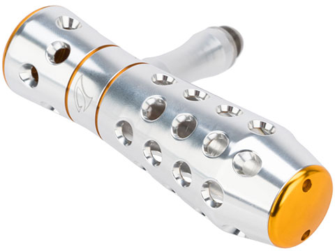 Jigging Master CNC Aluminum JM Ergonomic Two Bearing T-Bar Handle (Model: Large / Silver & Gold)