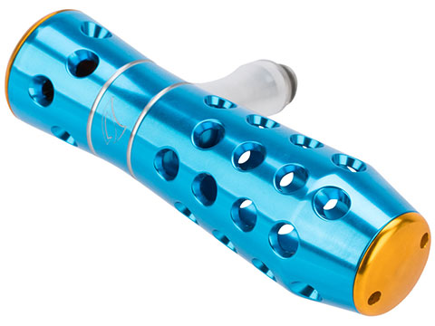 Jigging Master CNC Aluminum JM Ergonomic Two Bearing T-Bar Handle (Model: Large / Blue & Gold)