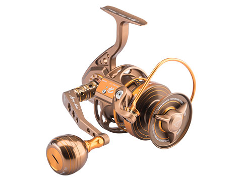 Jigging Master Monster Game Spinning Fishing Reel w/ Round Knob (Model: 8000H-16000S / Brown-Gold)