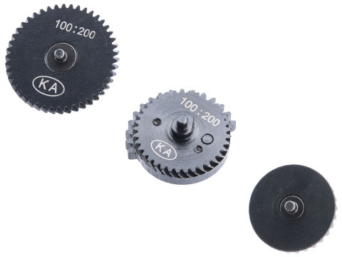 King Arms HQA Steel Helical Gear Set for Version 2/3 Airsoft AEG Gearboxes (Model: 100:300 Super High Torque)