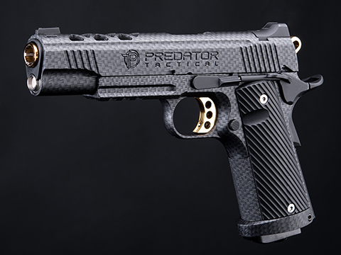 Predator Tactical Iron Shrike Gas Blowback 1911 Pistol by King Arms (Color: Carbon / CO2 / Rail)