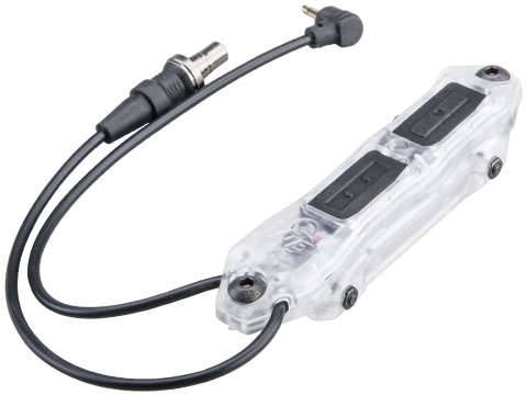 WADSN Transparent Dual Pressure Switch for Flashlight and PEQ (Color: Black Buttons)