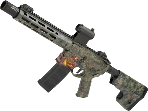 EMG Custom Sharps Bros Warthog 10 Licensed Full Metal M4 Airsoft AEG Rifle with Pinstriping by Rat (Model: Woodland Warganics)