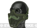 6mmProShop Iron Face Carbon Steel Mesh Moustache Lower Half Mask (Color: OD Green)