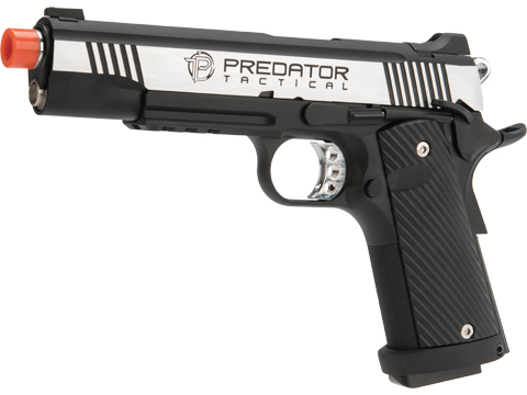 Predator Tactical Iron Shrike Gas Blowback 1911 Pistol by King Arms (Color: Two-Tone / CO2 / Rail)