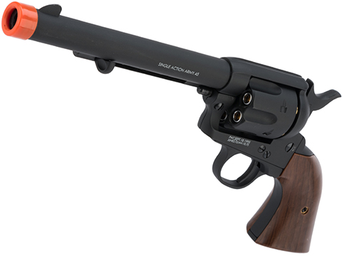 King Arms SAA .45 Peacemaker Gas Powered Airsoft Revolver (Model: Cavalry Barrel / Dull Black)