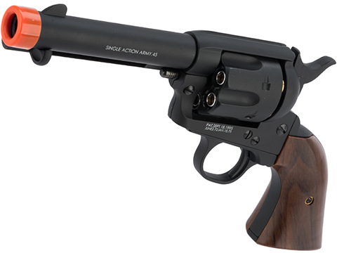 Cybergun Colt Licensed SAA .45 Peacemaker Gas Powered Airsoft Revolver by King Arms (Model: Short Barrel / Dull Black)