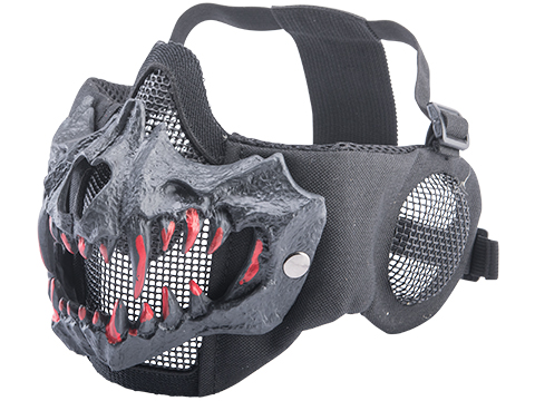 Matrix Fangs Lower Face Protection Mesh Mask (Model: Upgraded / Black)