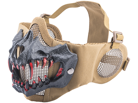 Matrix Fangs Lower Face Protection Mesh Mask (Model: Upgraded / Tan)