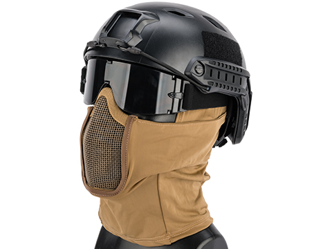 Matrix Shadow Fighter Hood Headgear w/ Mesh Mouth Protector (Color: Tan)