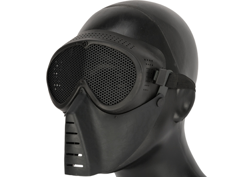 SanSei Type Tactical Low Profile Airsoft Mesh Mask (Color: Black)