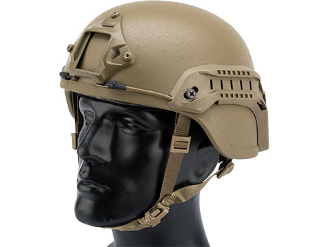 Matrix MICH 2000 Fiberglass Airsoft Helmet w/ NVG Mount & Side Rail (Color: Tan)