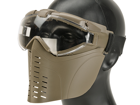 Pro-Goggle Airsoft Full Face Mask w/ Integrated Fan (Color: Desert Coyote)