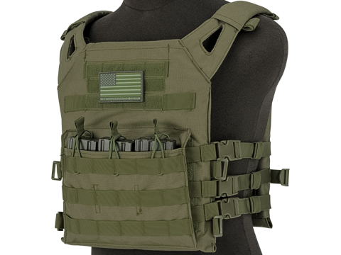 Matrix Level-1 Plate Carrier with Integrated Magazine Pouches (Color: OD Green)