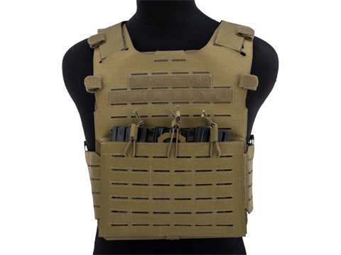 Matrix Hypalon Extreme Laser Cut MOLLE Tactical Plate Carrier Vest (Color: Tan)