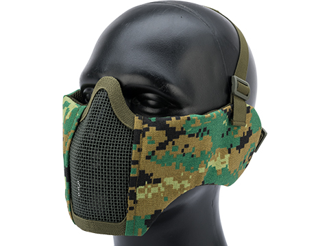 Matrix Battlefield Elite Mesh Mask w/ Integrated Ear Protection (Color:  Pencott Greenzone), Tactical Gear/Apparel, Masks, Half Face Masks -   Airsoft Superstore