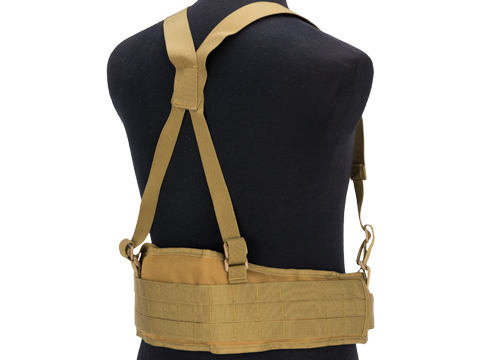 Matrix Battle Belt with Suspenders (Color: Tan)