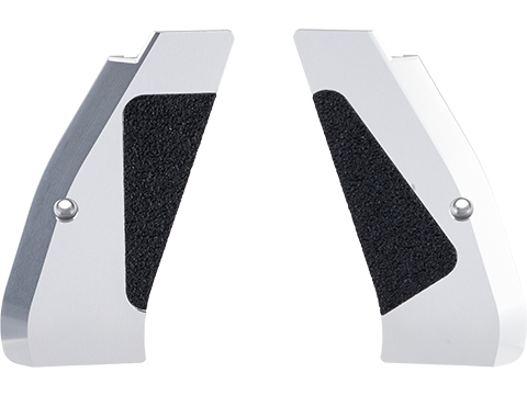 KJW Aluminum Grip Panels for ASG SP-01 Gas Blowback Airsoft Pistols (Color: ACCU Silver)